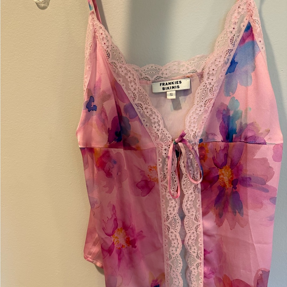 Frankie's Bikinis Pink and Purple Floral Chemise